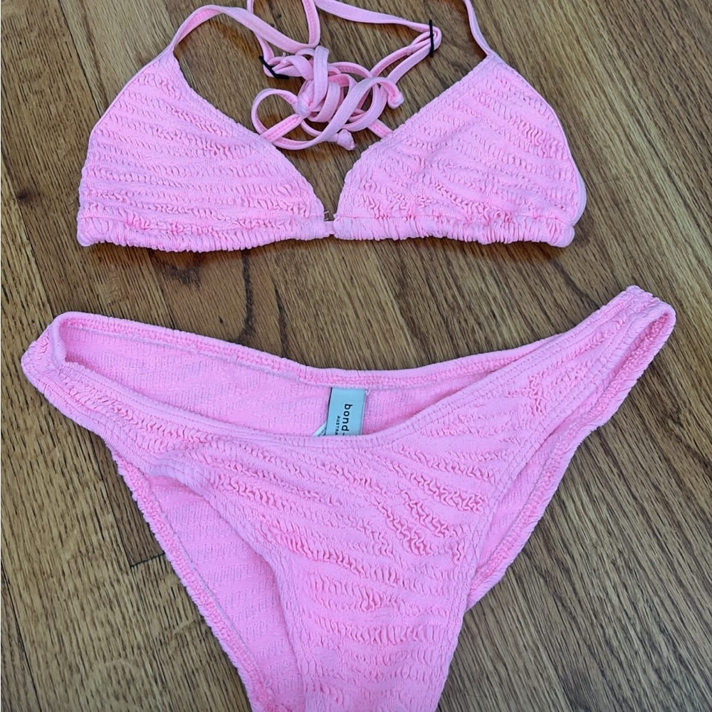 bond-eye candy Pink Textured Bikini
